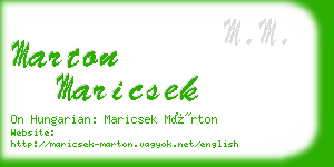 marton maricsek business card